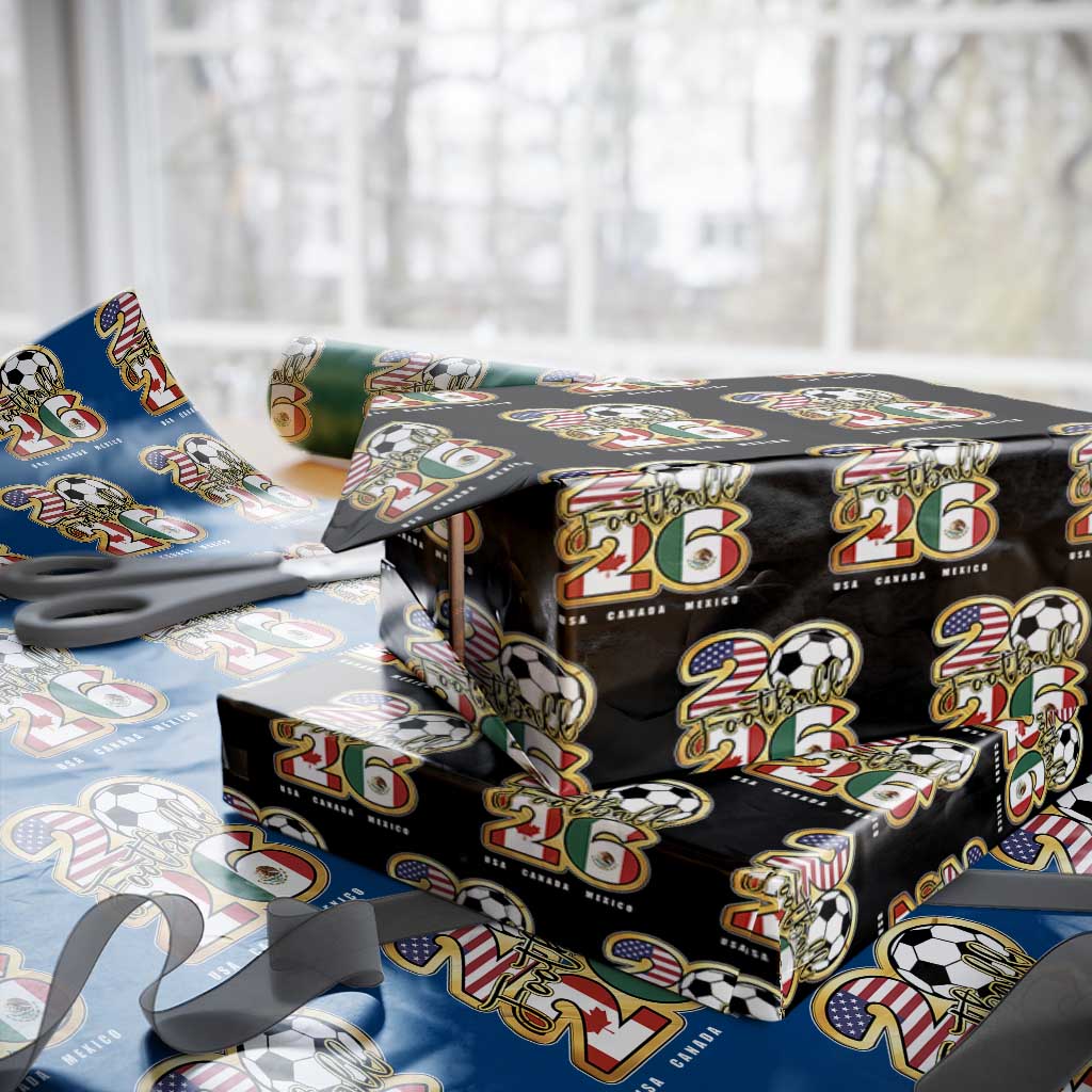 Soccer Football Lover Wrapping Paper Roll USA Canada Mexico Pride 2026 TS11 Black Print Your Wear