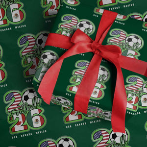 Soccer Football Lover Wrapping Paper Roll USA Canada Mexico Pride 26 TS11 Green Print Your Wear