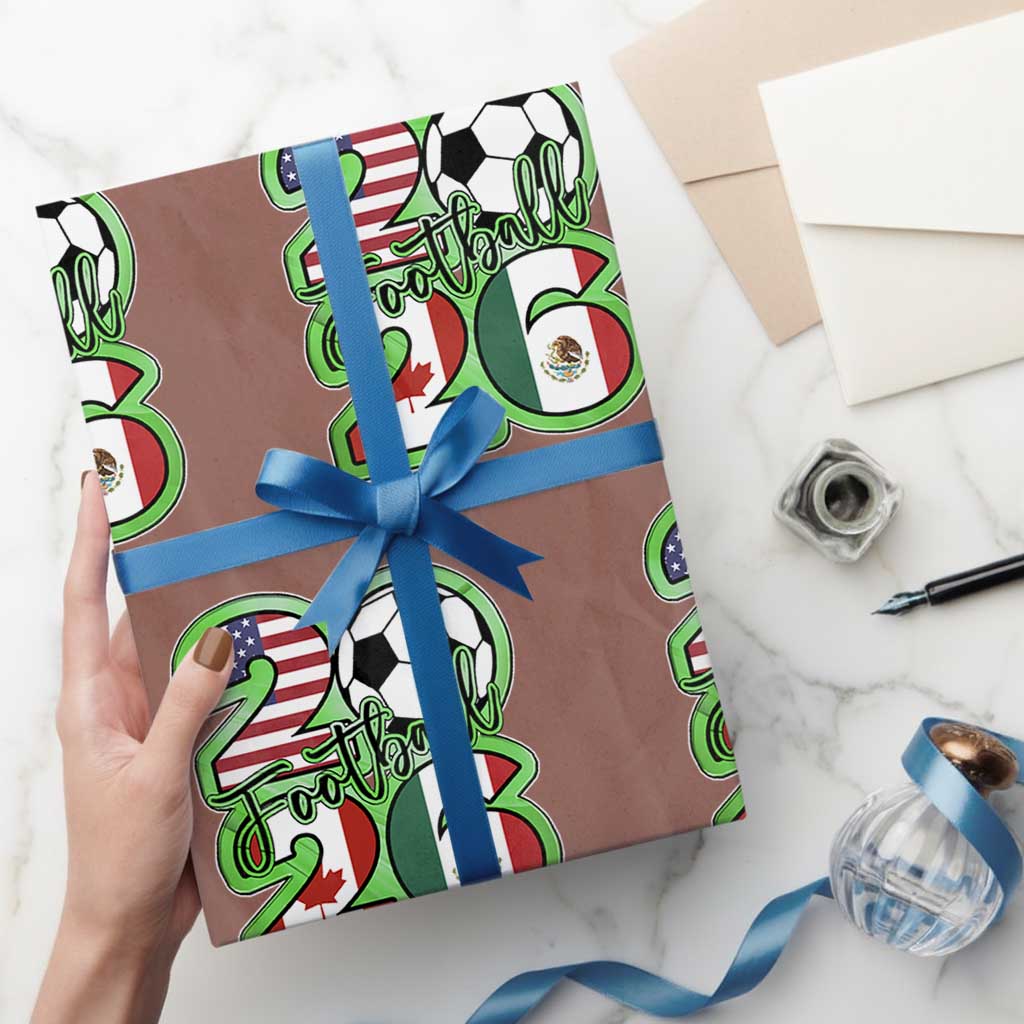 Soccer Football Lover Wrapping Paper Roll USA Canada Mexico Pride 26 TS11 Mocha Print Your Wear