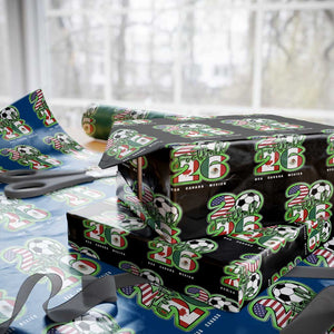 Soccer Football Lover Wrapping Paper Roll USA Canada Mexico Pride 26 TS11 Black Print Your Wear