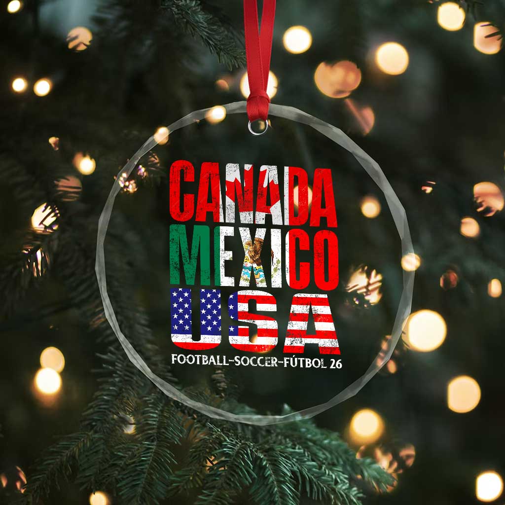 Soccer Lover Crystal Glass Ornament Canada Mexico USA Pride Football Futbol 2026 TS11 Print Your Wear