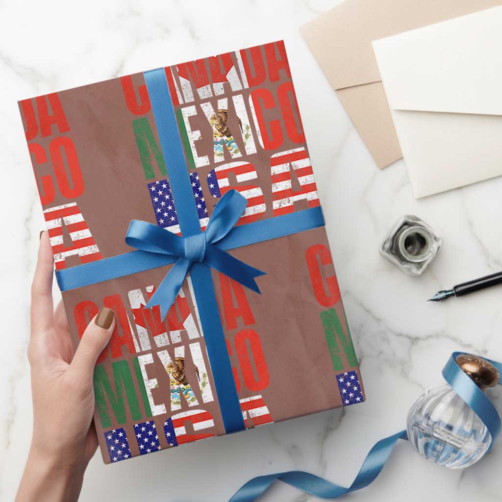 Soccer Lover Wrapping Paper Roll Canada Mexico USA Pride Football Futbol 2026 TS11 Mocha Print Your Wear