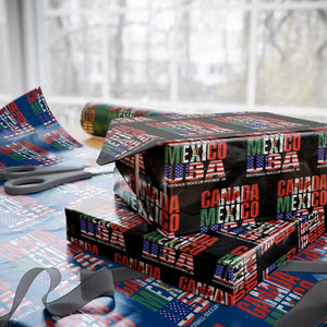 Soccer Lover Wrapping Paper Roll Canada Mexico USA Pride Football Futbol 2026 TS11 Black Print Your Wear