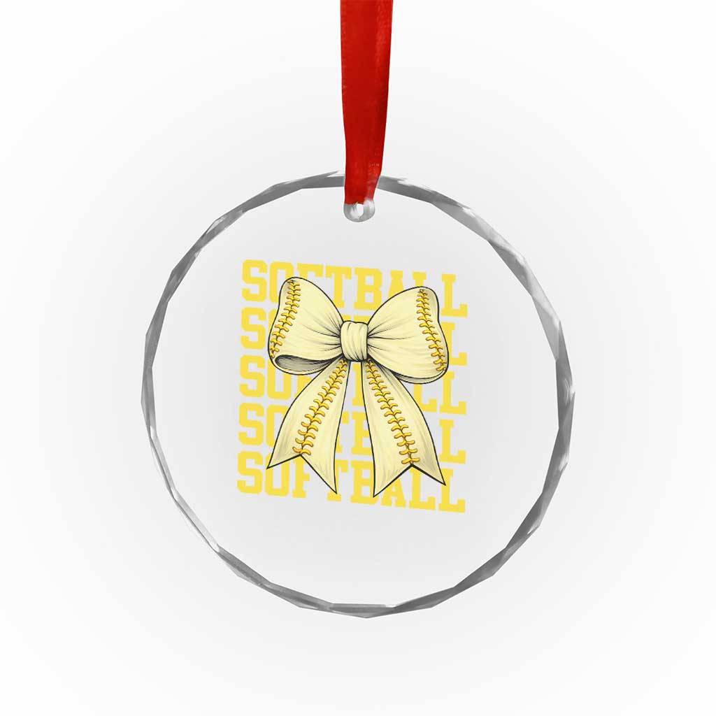 Softball Bow Crystal Glass Ornament Sister Sport Lovers Girls Team TS10 Print Your Wear