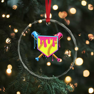Softball Drip Crystal Glass Ornament Ice Cream Drip Youth Girls Softball Sport TS10 Print Your Wear