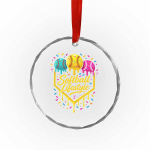 Softball Drip Crystal Glass Ornament Ice Cream Sprinkles Softball Life Style TS10 Print Your Wear