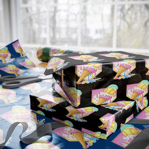 Softball Drip Wrapping Paper Roll Cute Softball Girls Ice Cream Drip Game Day TS10 Black Print Your Wear