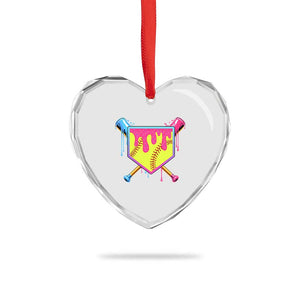 Softball Drip Heart Crystal Glass Ornament Ice Cream Drip Youth Girls Softball Sport TS10 Print Your Wear