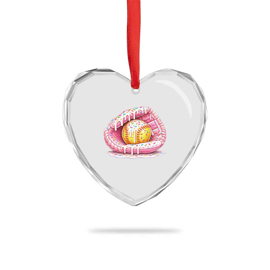 Softball Drip Heart Crystal Glass Ornament Ice Cream Sprinkles Softball Glove Girls Kid TS10 Print Your Wear