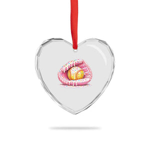 Softball Drip Heart Crystal Glass Ornament Ice Cream Sprinkles Softball Glove Girls Kid TS10 Print Your Wear