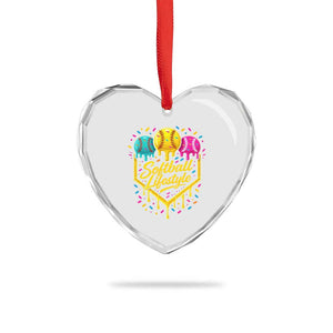 Softball Drip Heart Crystal Glass Ornament Ice Cream Sprinkles Softball Life Style TS10 Print Your Wear