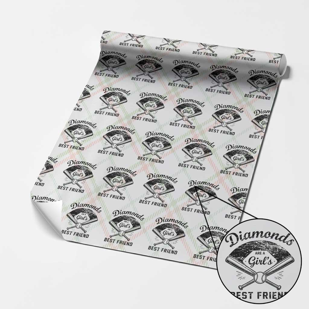 Softball Mom Gift Wrapping Paper Roll Diamonds Are A Girls Best Friend TS10 Christmas Plaid Print Your Wear