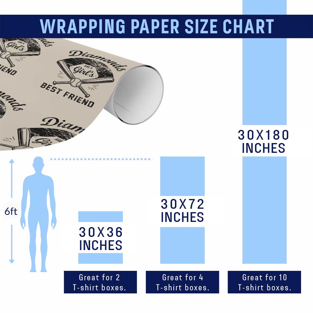 Softball Mom Gift Wrapping Paper Roll Diamonds Are A Girls Best Friend TS10 Print Your Wear