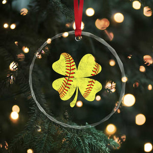 Softball St Patricks Day Irish Clover Sport Crystal Glass Ornament TS11 Print Your Wear