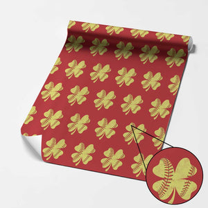 Softball St Patricks Day Irish Clover Sport Wrapping Paper Roll TS11 Red Print Your Wear