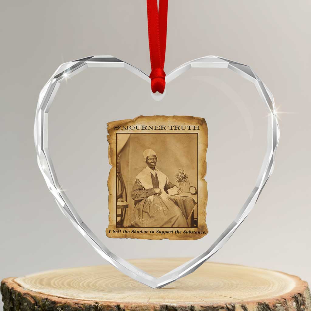 Sojourner Truth Heart Crystal Glass Ornament Black Women Quote TS14 Transparent Glass 3'' Heart Print Your Wear