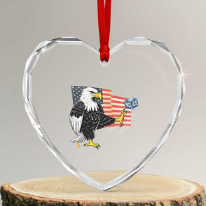 Solidarity With Minneapolis Heart Crystal Glass Ornament American Eagle No Ice Please Support TS12 Transparent Glass 3'' Heart Print Your Wear