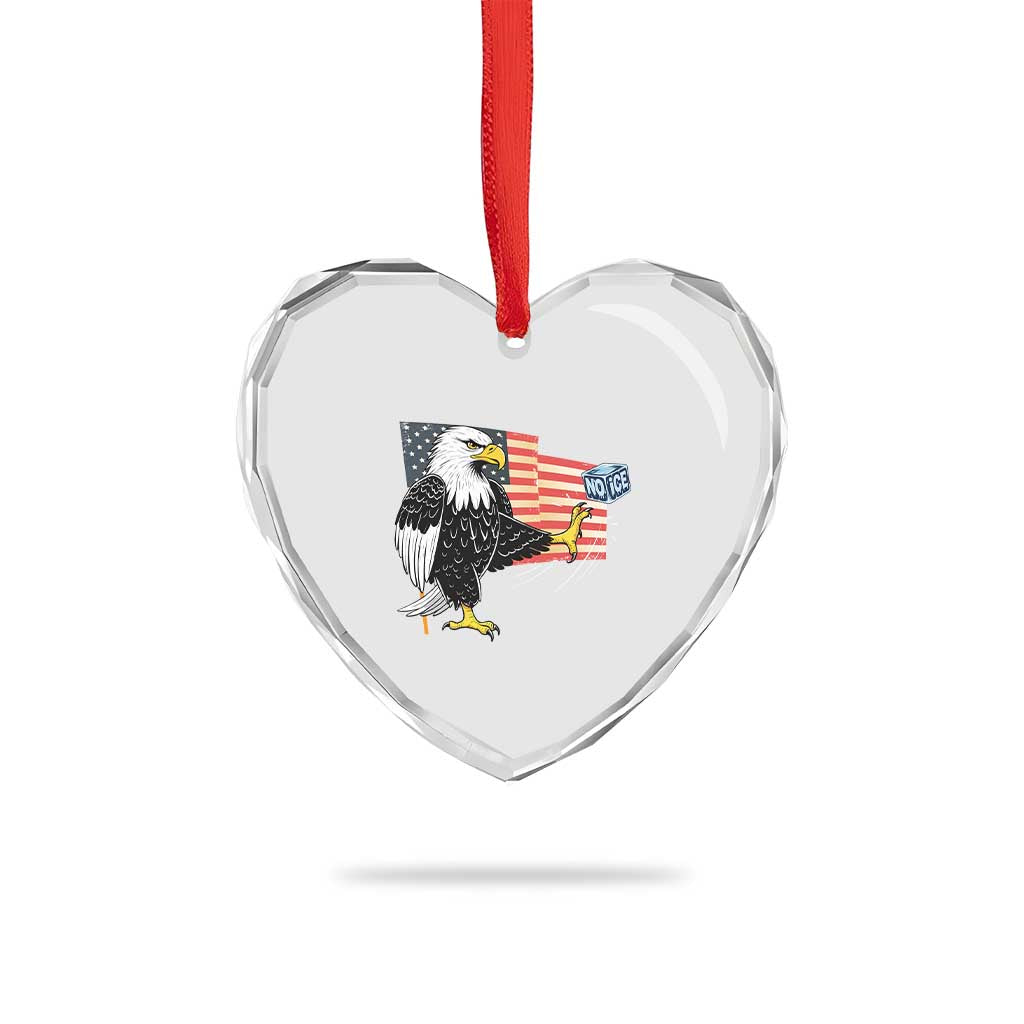 Solidarity With Minneapolis Heart Crystal Glass Ornament American Eagle No Ice Please Support TS12 Print Your Wear