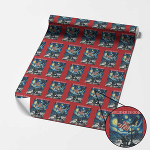 Solider Army Christian Wrapping Paper Roll Cross Starry Night Faith Patriotic Jesus TS14 Red Print Your Wear