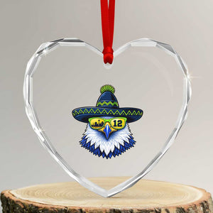 Sombrero Eagle With Neon Skyline Sunglasses Heart Crystal Glass Ornament Emerald City Pride