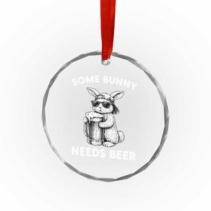 Some Bunny Needs Beer Funny Easter Drinking Humor Crystal Glass Ornament Cool Rabbit with Sunglasses Graphic Gift TS02 Print Your Wear