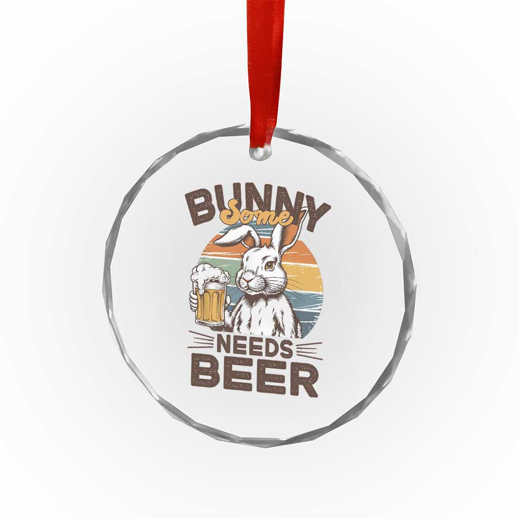 Some Bunny Needs Beer Funny Easter Drinking Humor Crystal Glass Ornament Retro Rabbit Beer Lover Gift TS02 Print Your Wear