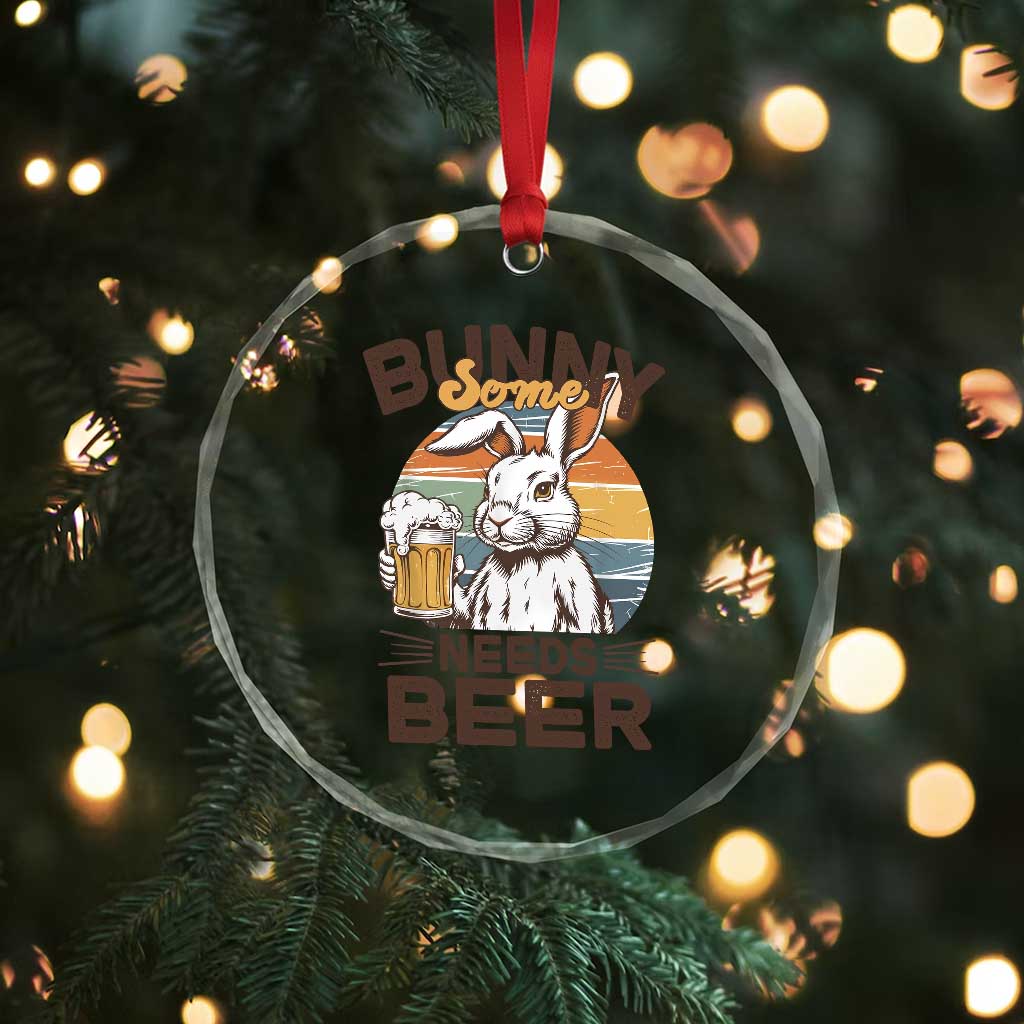 Some Bunny Needs Beer Funny Easter Drinking Humor Crystal Glass Ornament Retro Rabbit Beer Lover Gift TS02 Print Your Wear