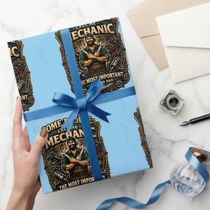 Some People Call Me Mechanic Important Call Me Dad Wrapping Paper Roll Fathers Day Gift TS12 Light Blue Print Your Wear