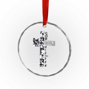 Son Of God Jesus Crystal Glass Ornament Camo Christ Cross Christian 9 John 3 16 TS10 Print Your Wear