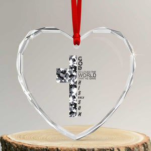 Son Of God Jesus Heart Crystal Glass Ornament Camo Christ Cross Christian 9 John 3 16 TS10 Transparent Glass 3'' Heart Print Your Wear