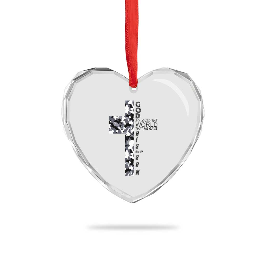 Son Of God Jesus Heart Crystal Glass Ornament Camo Christ Cross Christian 9 John 3 16 TS10 Print Your Wear