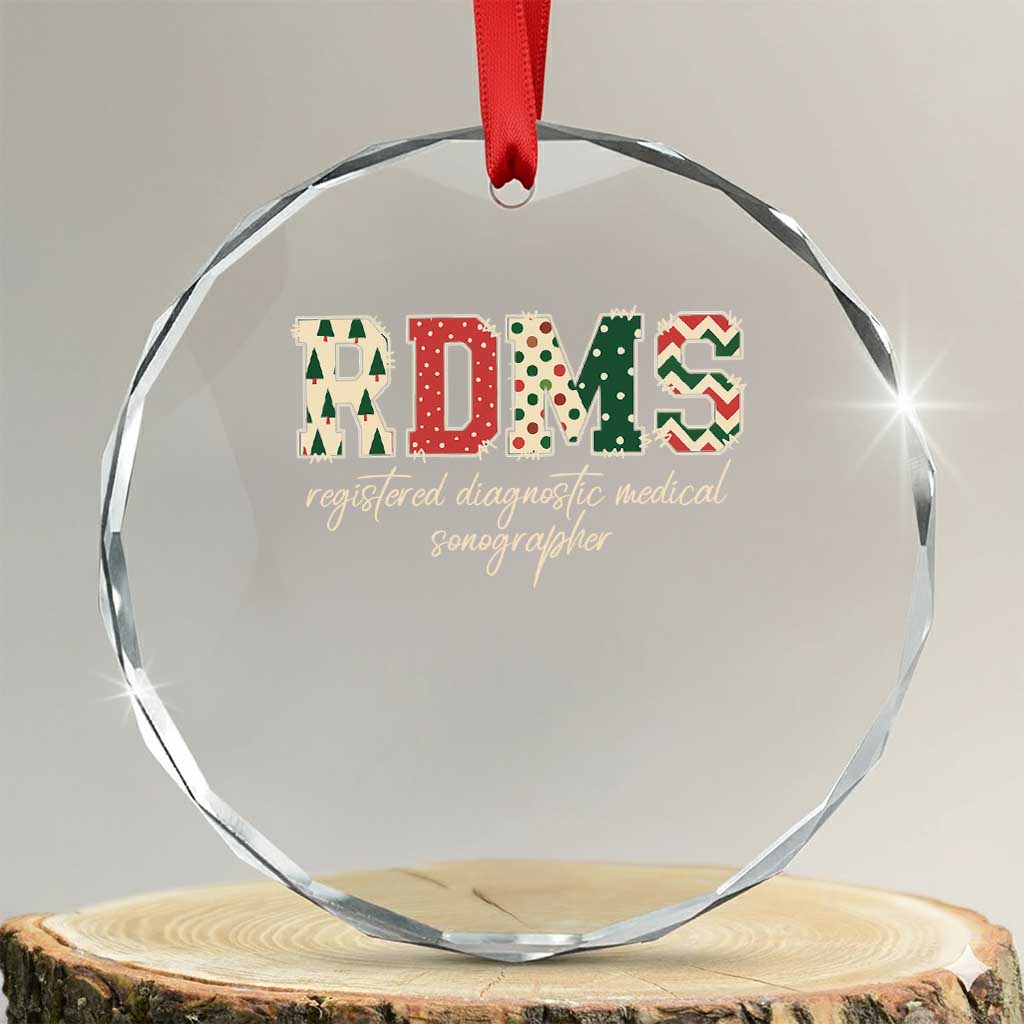 Sonographer Christmas Crystal Glass Ornament RDMS Ultrasound Tech Technologist Gift TS10 Transparent Glass 3'' Circle Print Your Wear