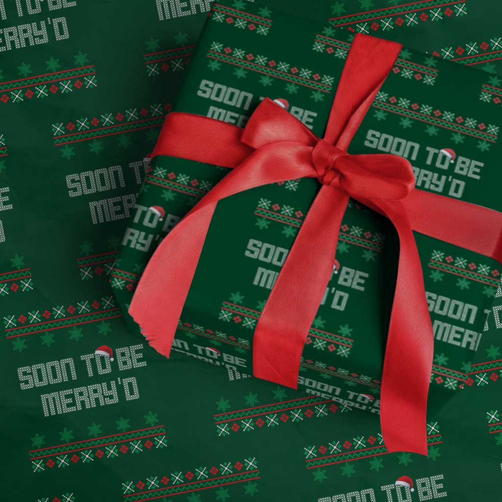 Soon To Be Merry'd Christmas Wrapping Paper Roll Engaged Couple Matching TS10 Green Print Your Wear