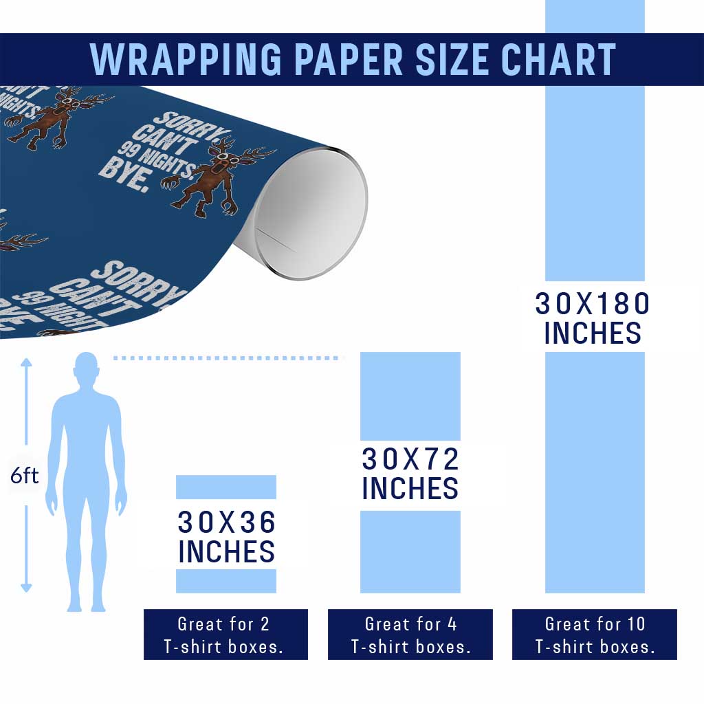 Sorry Cant 99 Nights Bye In The Forest Wrapping Paper Roll Funny Gamer Gift TS10 Print Your Wear