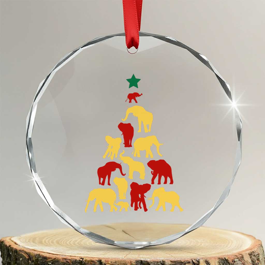 South Africa Elephant Xmas Tree Crystal Glass Ornament Safari Animals Xmas TS02 Transparent Glass 3'' Circle Print Your Wear