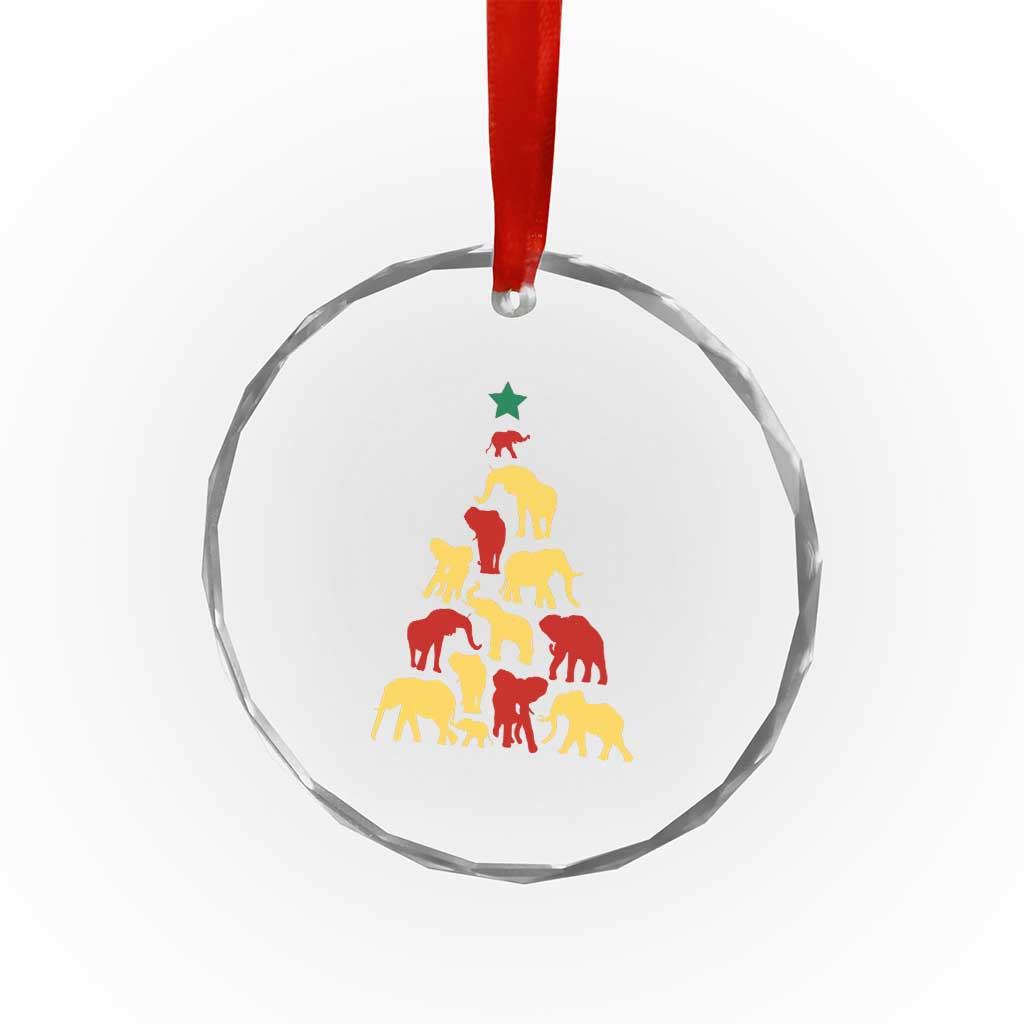 South Africa Elephant Xmas Tree Crystal Glass Ornament Safari Animals Xmas TS02 Print Your Wear