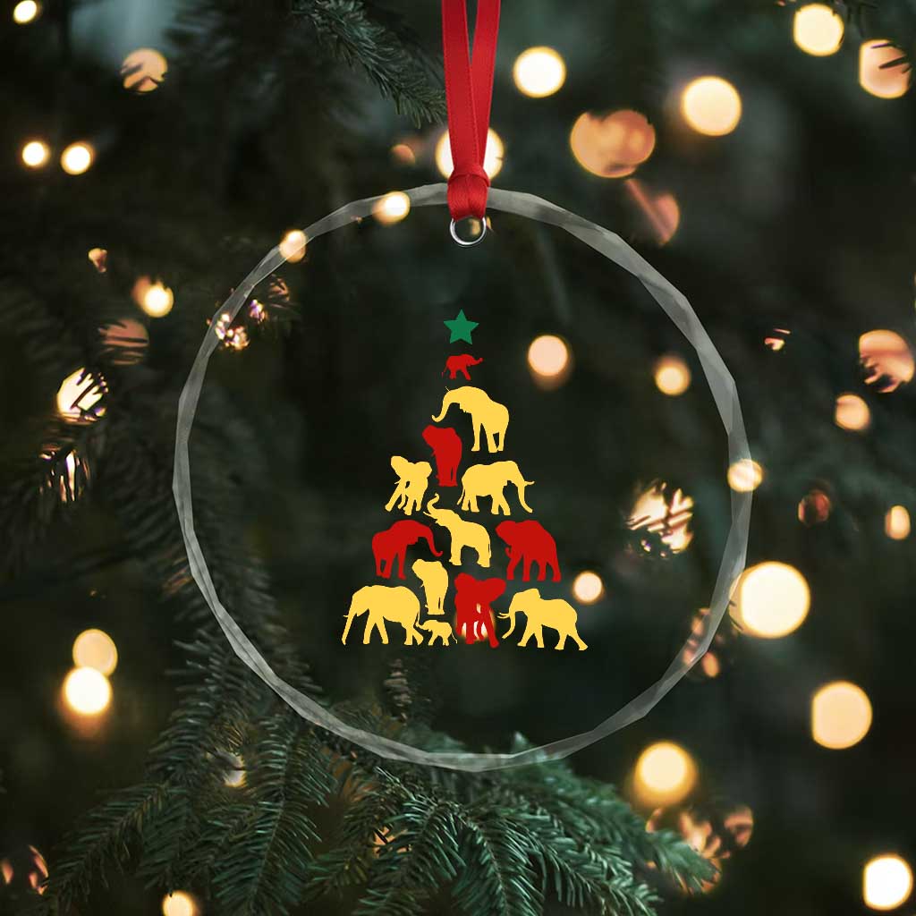South Africa Elephant Xmas Tree Crystal Glass Ornament Safari Animals Xmas TS02 Print Your Wear