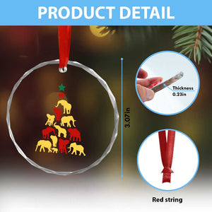 South Africa Elephant Xmas Tree Crystal Glass Ornament Safari Animals Xmas TS02 Print Your Wear