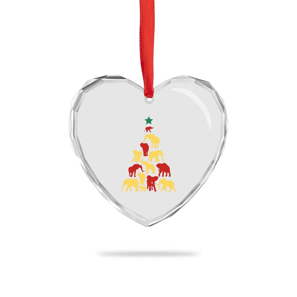 South Africa Elephant Xmas Tree Heart Crystal Glass Ornament Safari Animals Xmas TS02 Print Your Wear