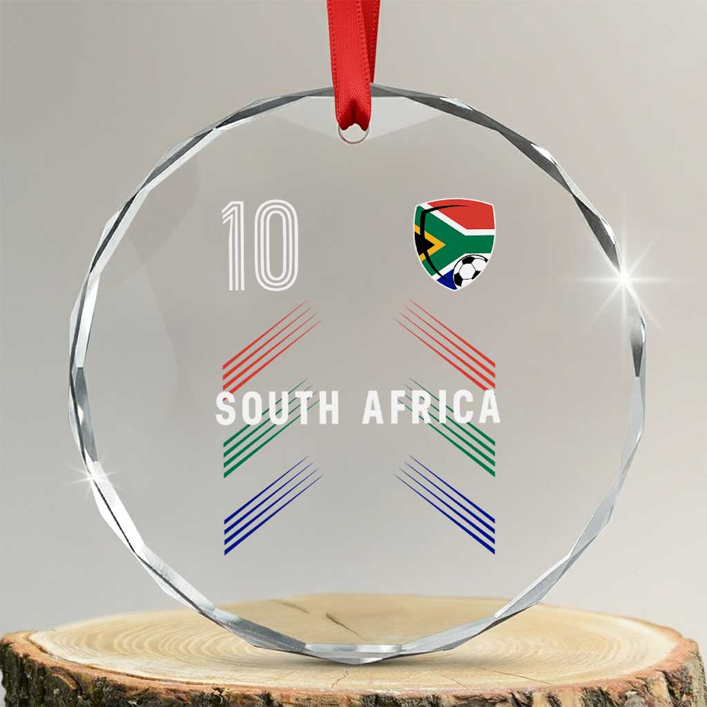 South Africa Soccer Sports Graphic Number 10 Jersey Style Crystal Glass Ornament Proud South African Football Fans Game Day Pride TS02 Transparent Glass 3'' Circle Print Your Wear