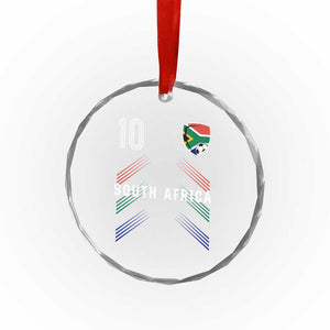 South Africa Soccer Sports Graphic Number 10 Jersey Style Crystal Glass Ornament Proud South African Football Fans Game Day Pride