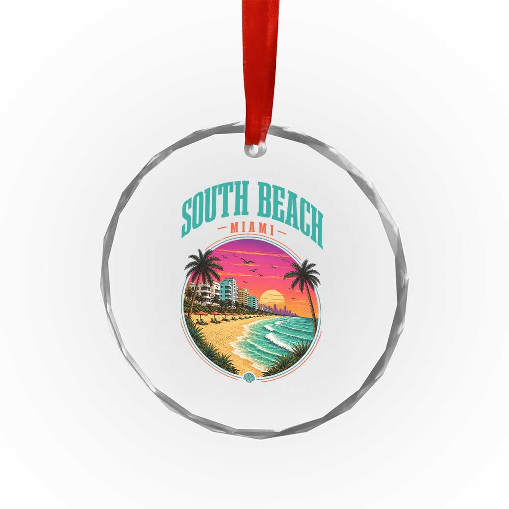 South Beach Miami Crystal Glass Ornament Retro Florida USA Souvenir Gift TS14 Print Your Wear