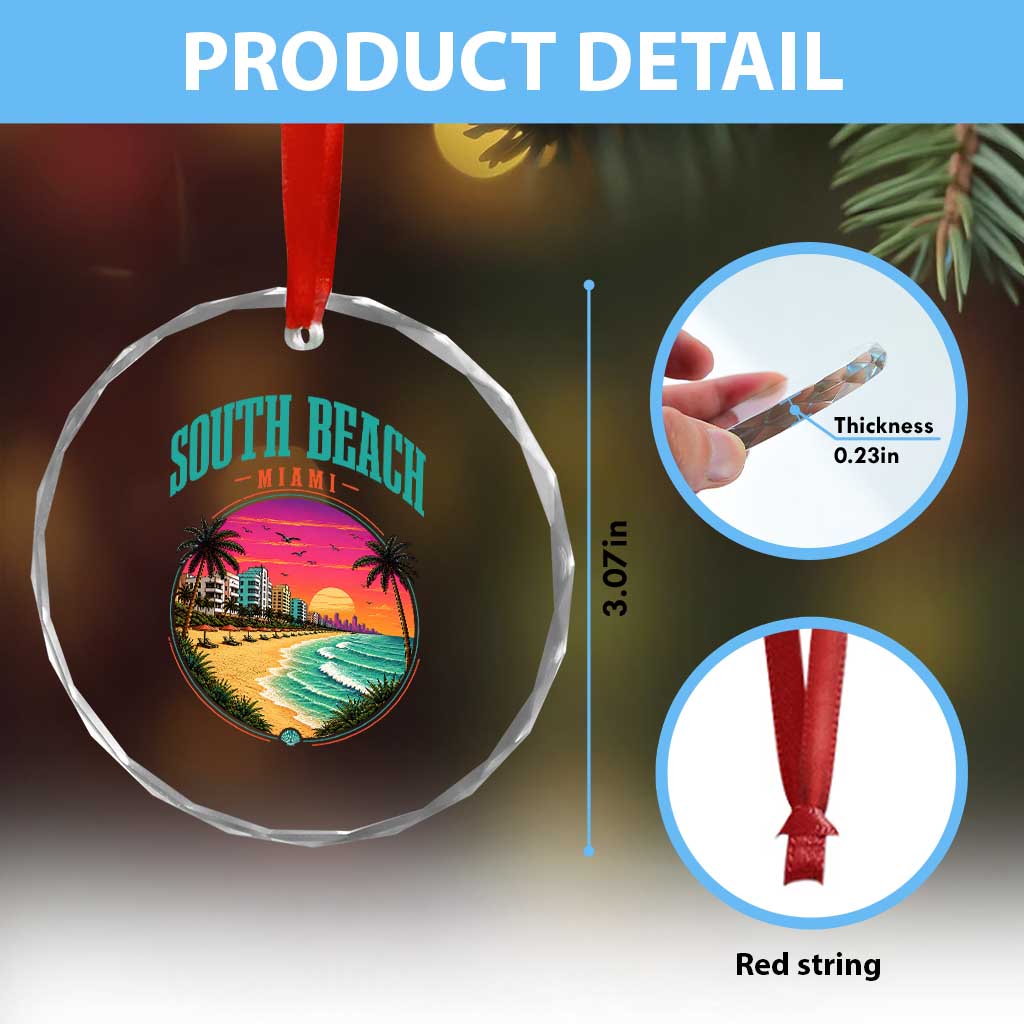 South Beach Miami Crystal Glass Ornament Retro Florida USA Souvenir Gift TS14 Print Your Wear
