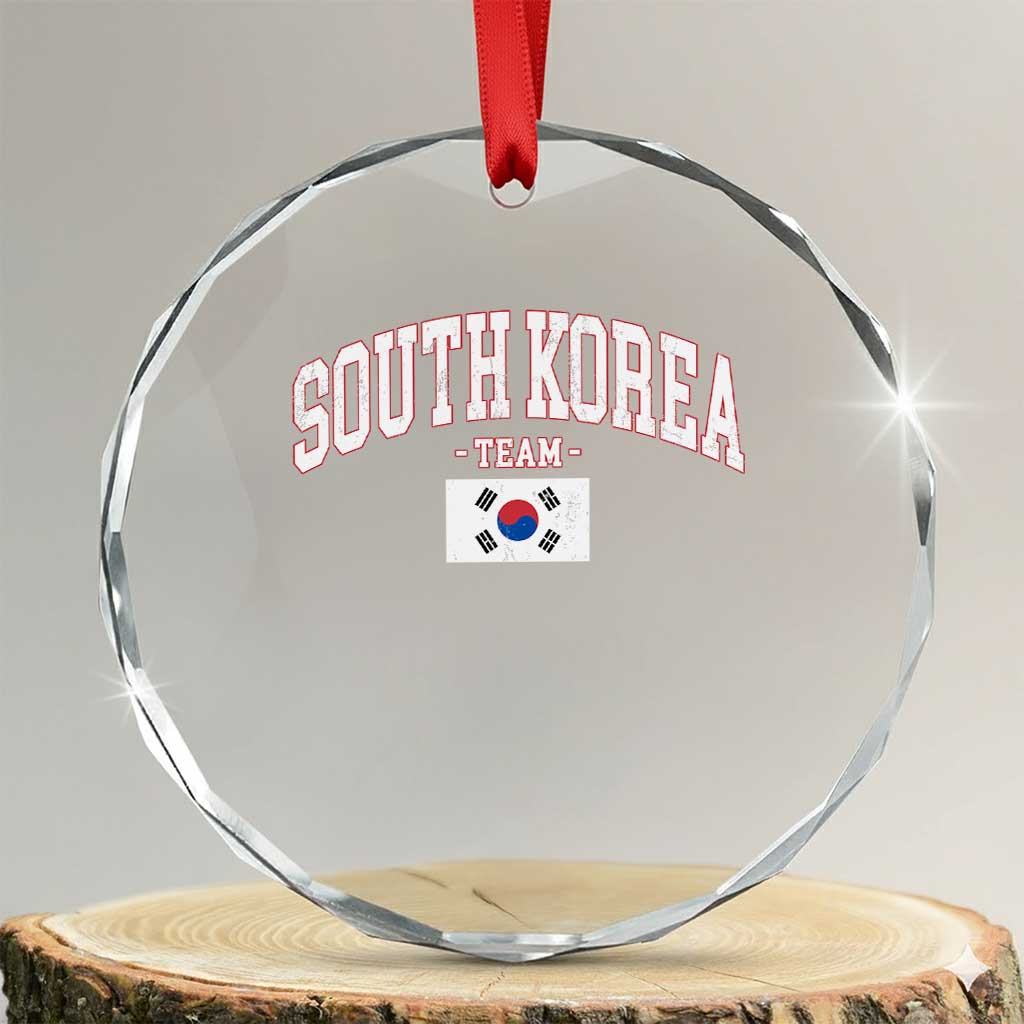 South Korea National Team Crystal Glass Ornament Retro Vintage Sport Varsity Korean Flag TS10 Transparent Glass 3'' Circle Print Your Wear