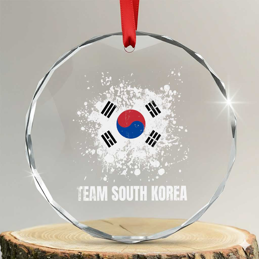 South Korea National Team Crystal Glass Ornament Retro Vintage Watercolors Sport Korean Flag TS10 Transparent Glass 3'' Circle Print Your Wear
