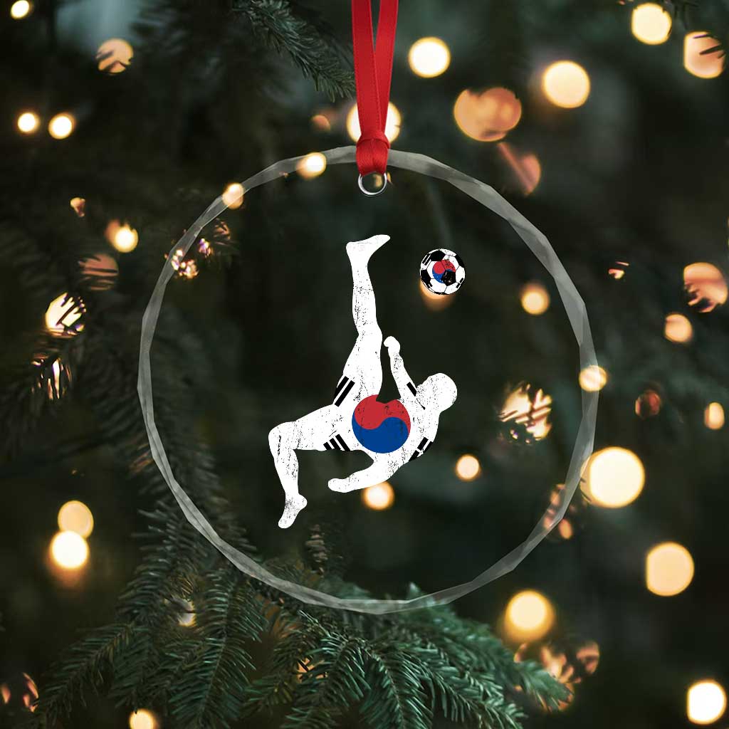 South Korea Soccer Crystal Glass Ornament Bicycle Kick Silhouette Korean Flag TS10 Print Your Wear