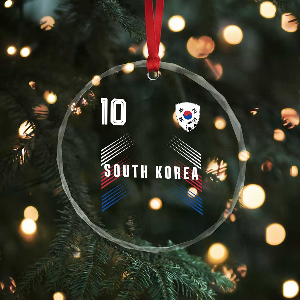 South Korea Soccer Sports Graphic Number 10 Jersey Style Crystal Glass Ornament Proud Korean Football Fans Game Day Pride