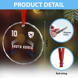 South Korea Soccer Sports Graphic Number 10 Jersey Style Crystal Glass Ornament Proud Korean Football Fans Game Day Pride