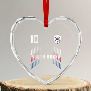South Korea Soccer Sports Graphic Number 10 Jersey Style Heart Crystal Glass Ornament Proud Korean Football Fans Game Day Pride TS02 Transparent Glass 3'' Heart Print Your Wear