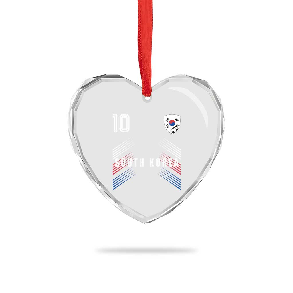 South Korea Soccer Sports Graphic Number 10 Jersey Style Heart Crystal Glass Ornament Proud Korean Football Fans Game Day Pride TS02 Print Your Wear
